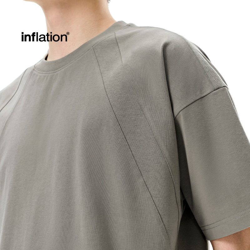 INF Boxy Splicing Short Sleeve Tee