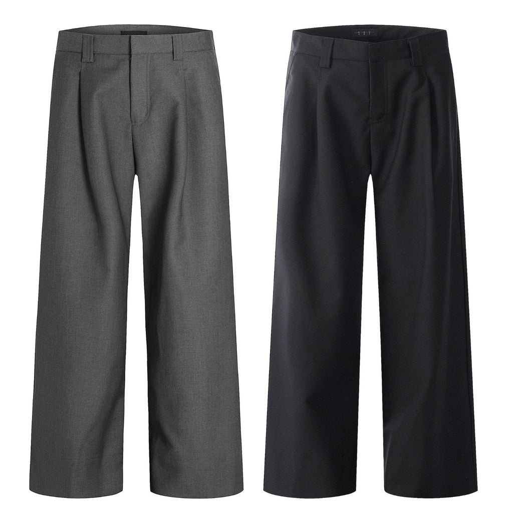 11KN Straight Drape Wide-leg Loose and Simple Casual Trousers