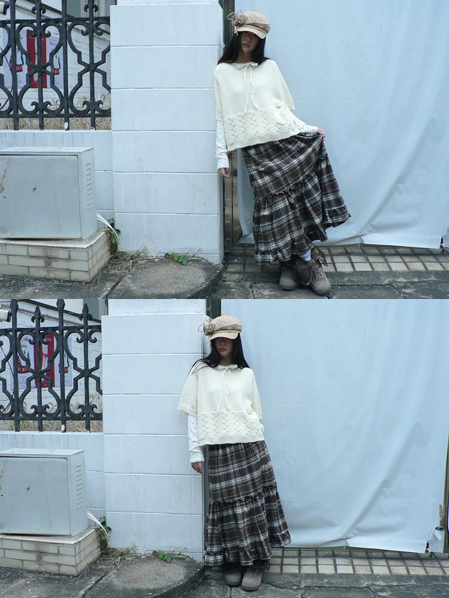 Ang: Project Vintage Stitched Lace Checked Skirt