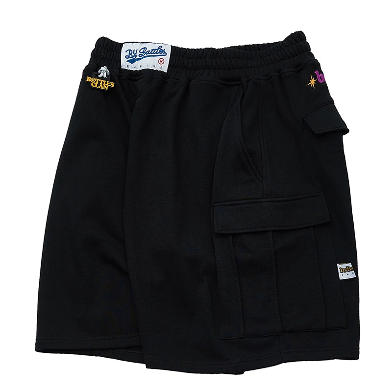 Battles Embroidered Multi-pocket Terry Tooling Shorts