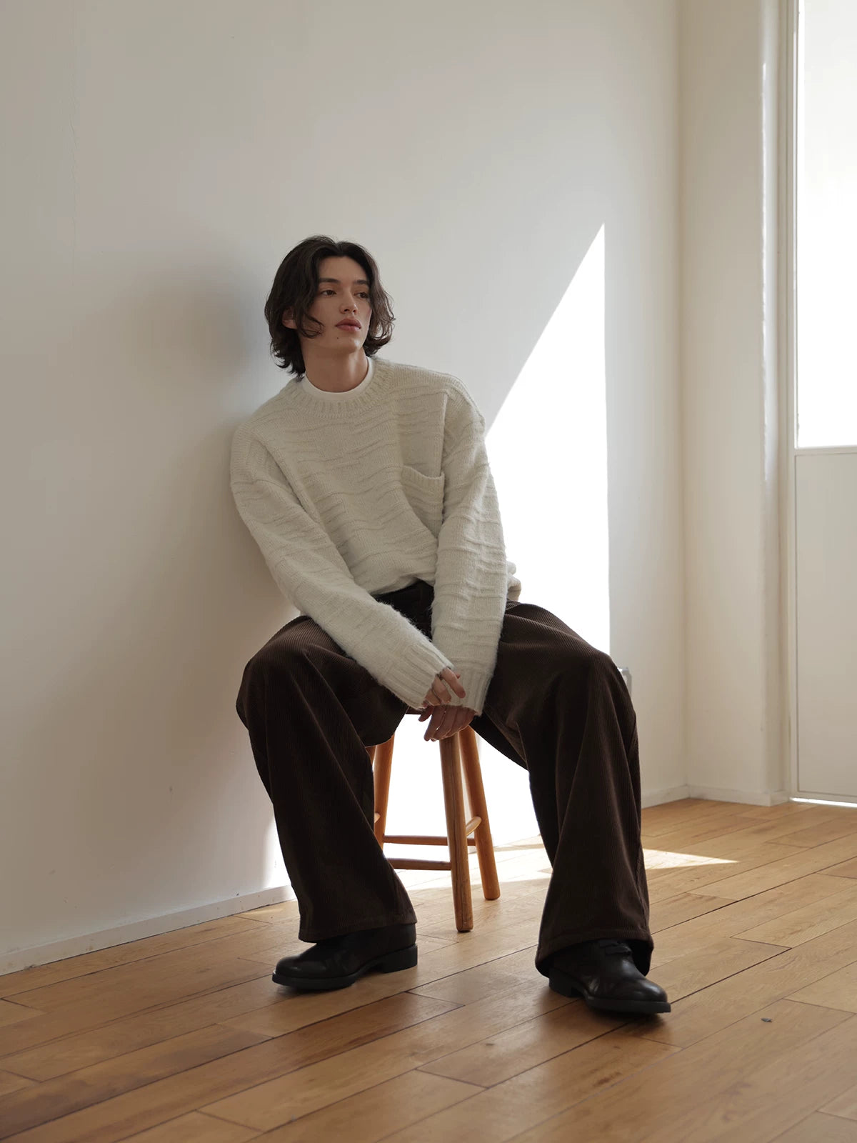 CARPEM Textured Wool Crew Neck Sweater