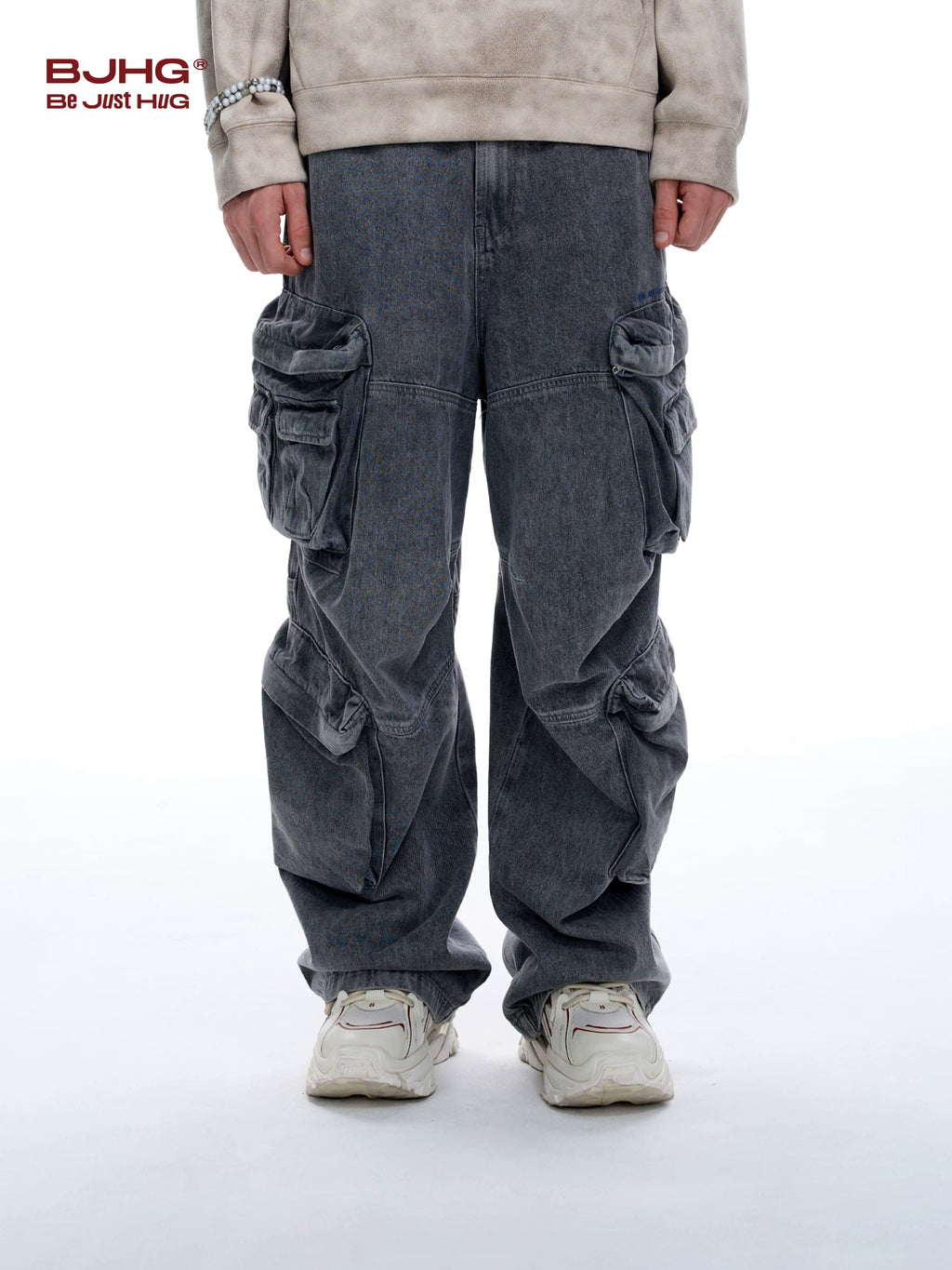 BJHG Retro Cow Loose Denim Overalls
