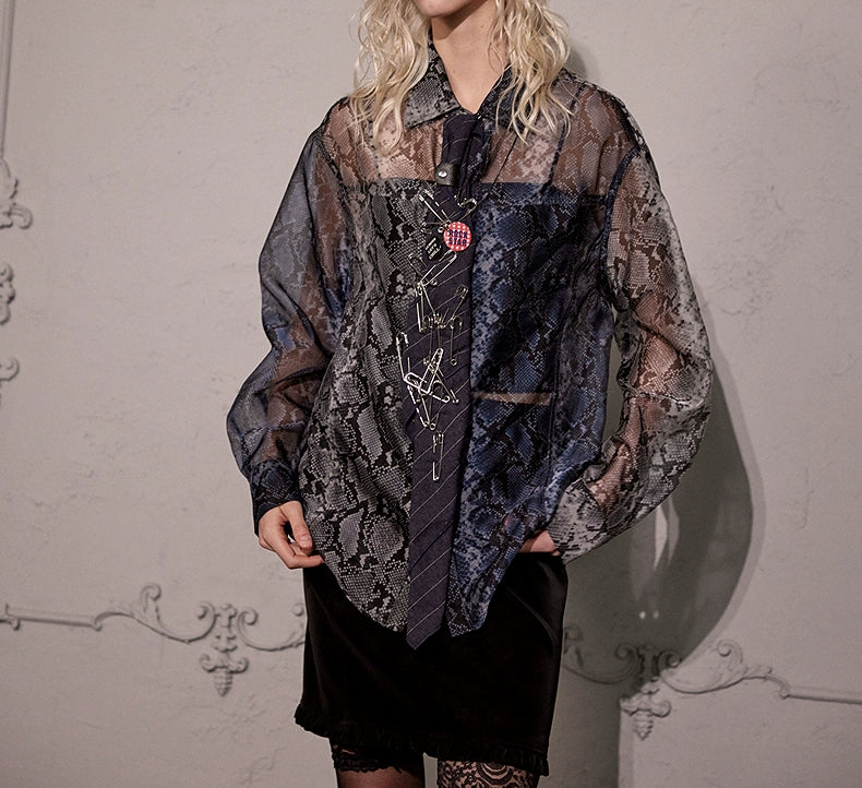 Rocawear Translucent Snake Print Shirt