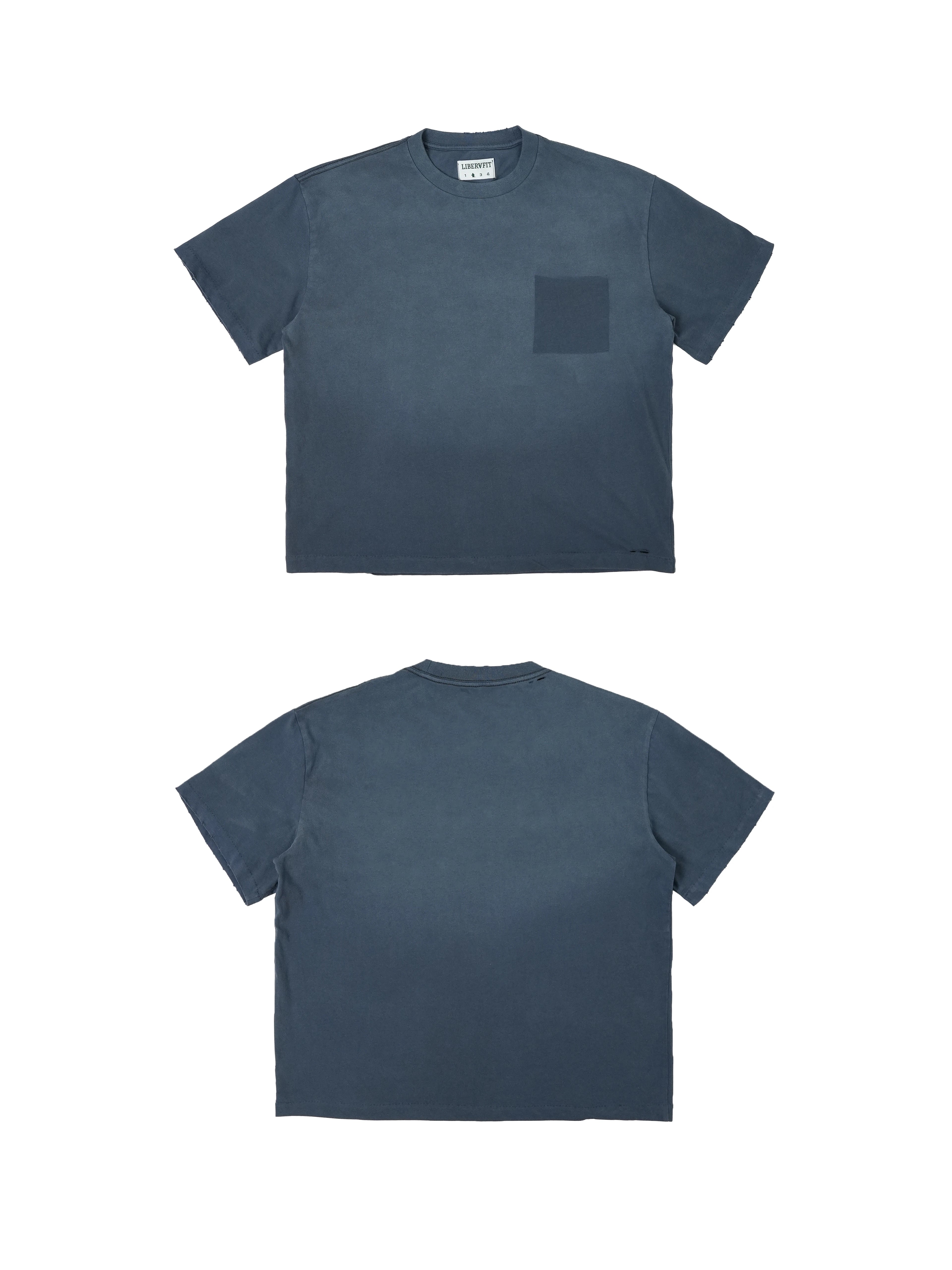 LIBERAFIT Simple Old Round Neck Casual Tee