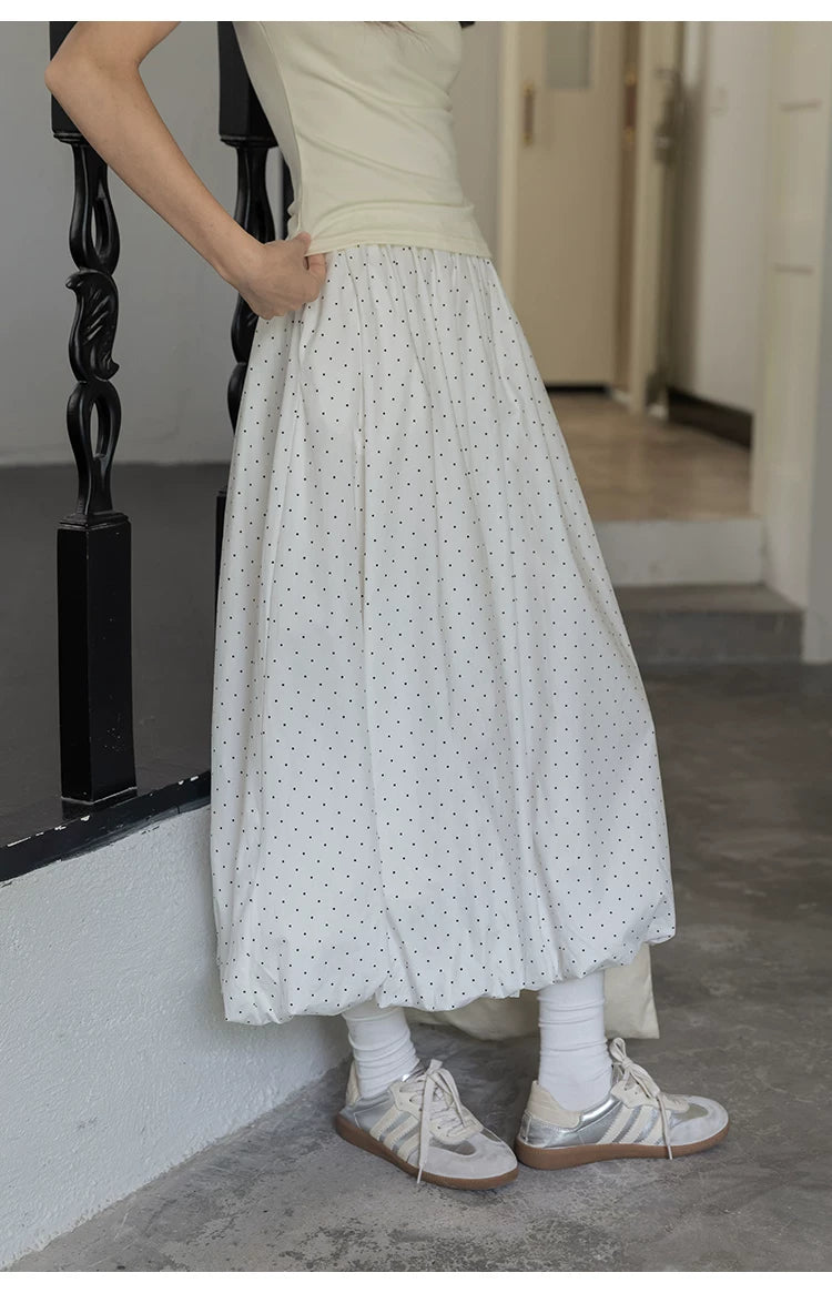 XUJING Temperament Polka Dot Bud Skirt