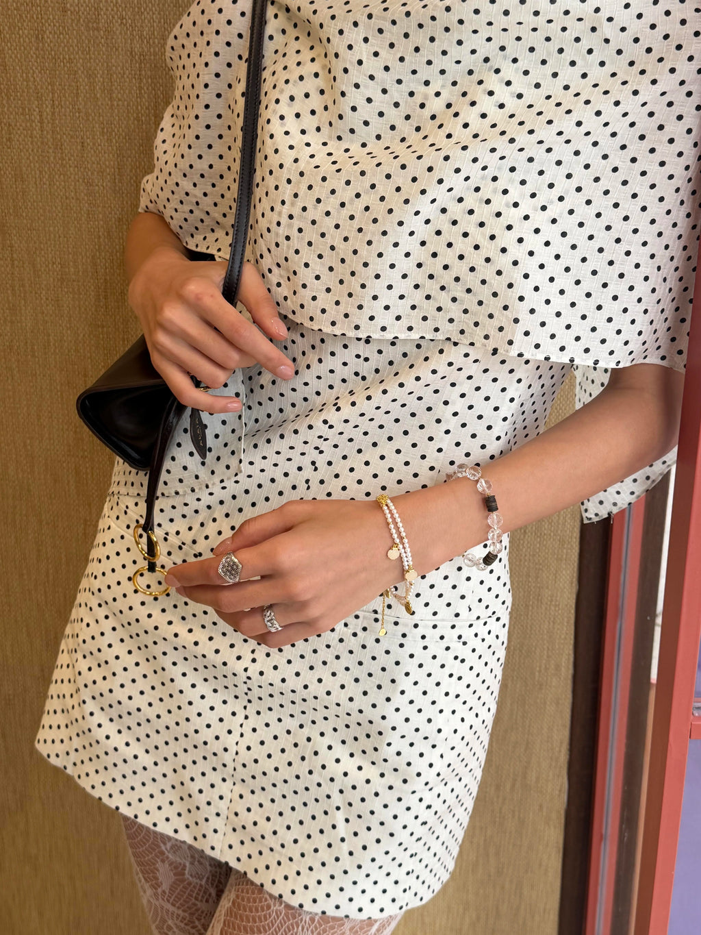 1S Removable Cloak Polka Dot Set Skirt