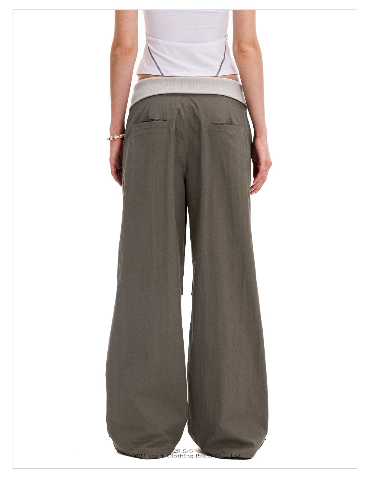 0123Start Vintage Flanged Drawstring Loose Overalls