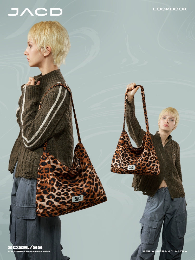 (Clearance) JACD Slack Large Capacity Leopard Print Bag