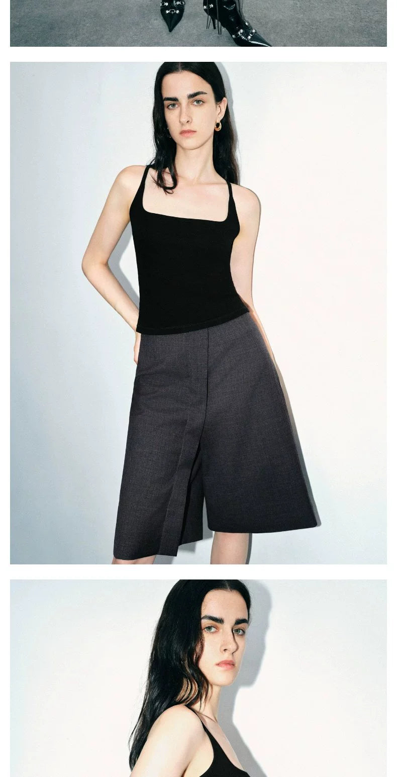 URBAN REVIVO Casual Versatile Slim Square Neck Vest