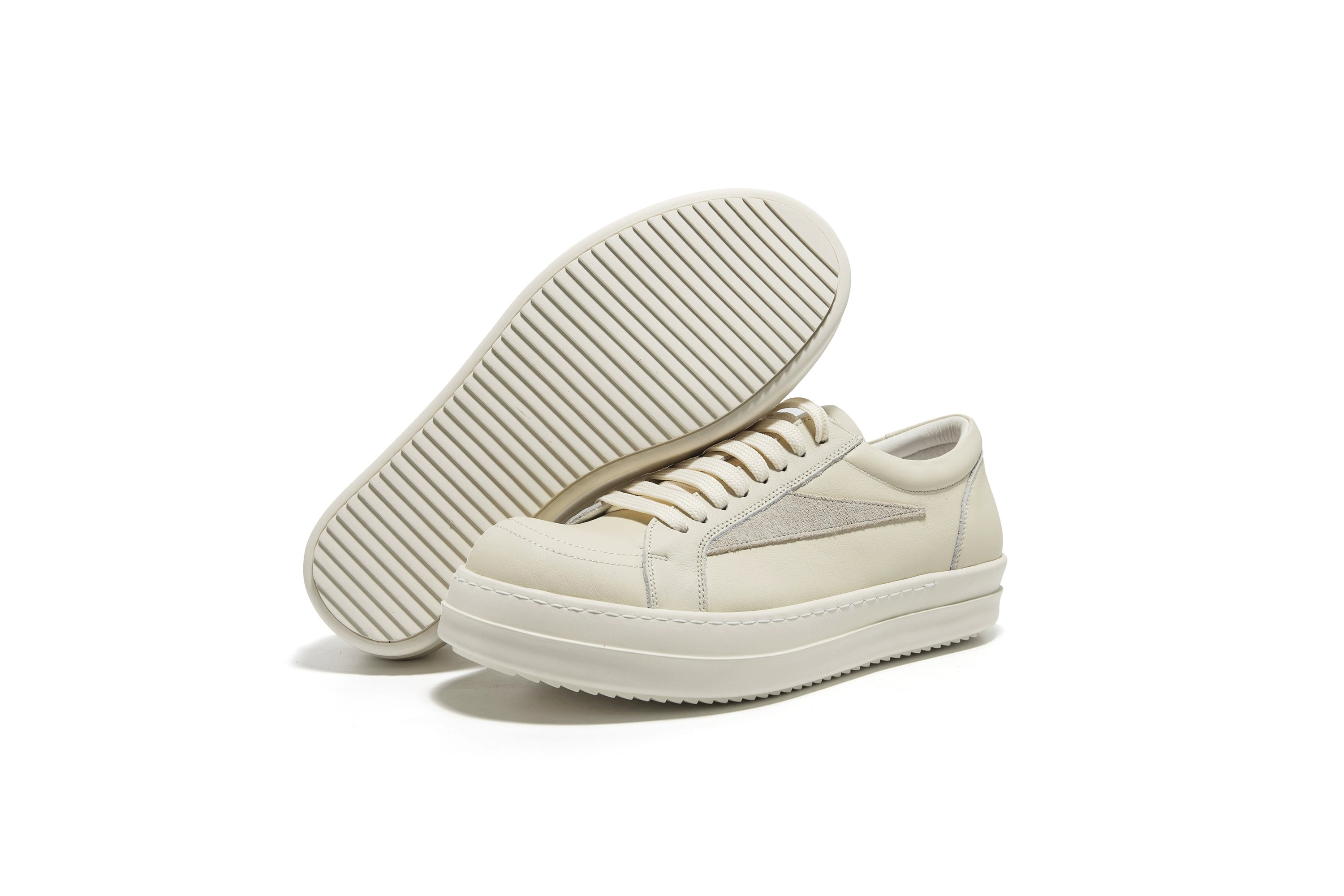 NO LOGO Low-top Cowhide Heightening Board Shoes