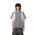 BTSG Washing Deconstruction Splicing Contrasting Color Advanced Tee