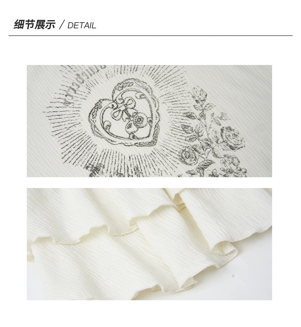 Ablueberry Lotus Leaf Edge Casual Versatile Long Sleeve
