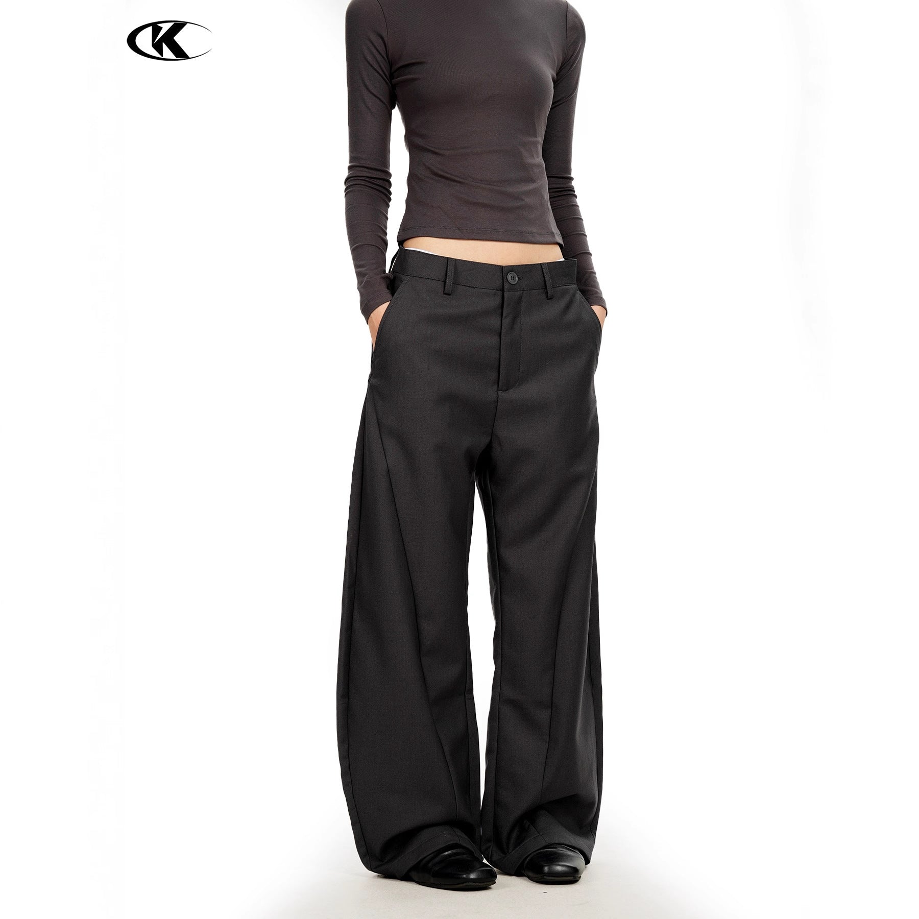 11KN Retro Simple Loose Wide-leg Trousers