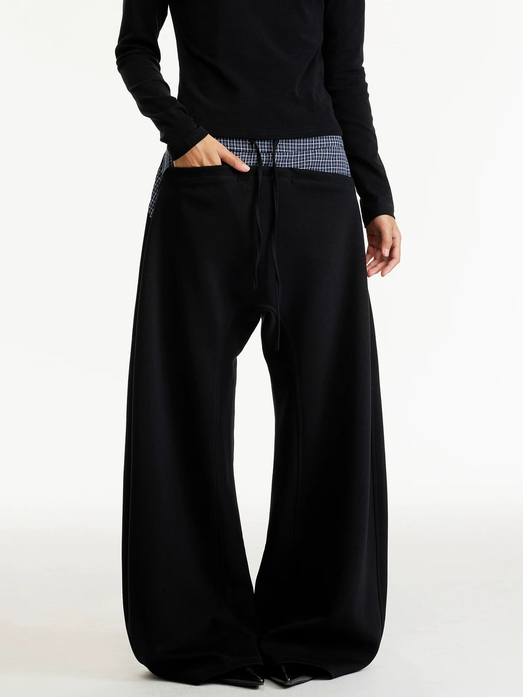 TRUQUEST Retro Drape Loose and Versatile Straight Casual Trousers