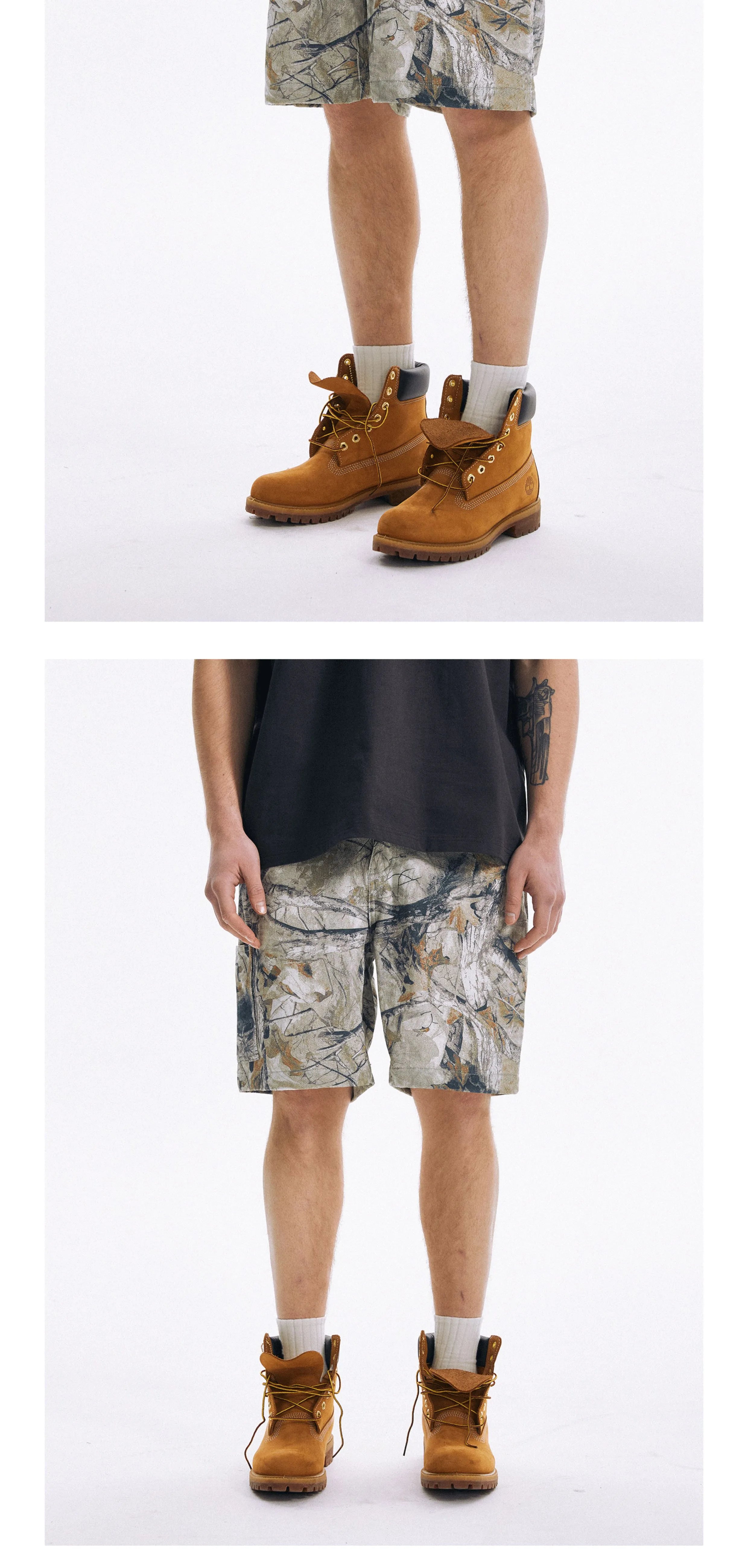 LIBERAFIT Camouflage, Wash Damage, Tooling Shorts