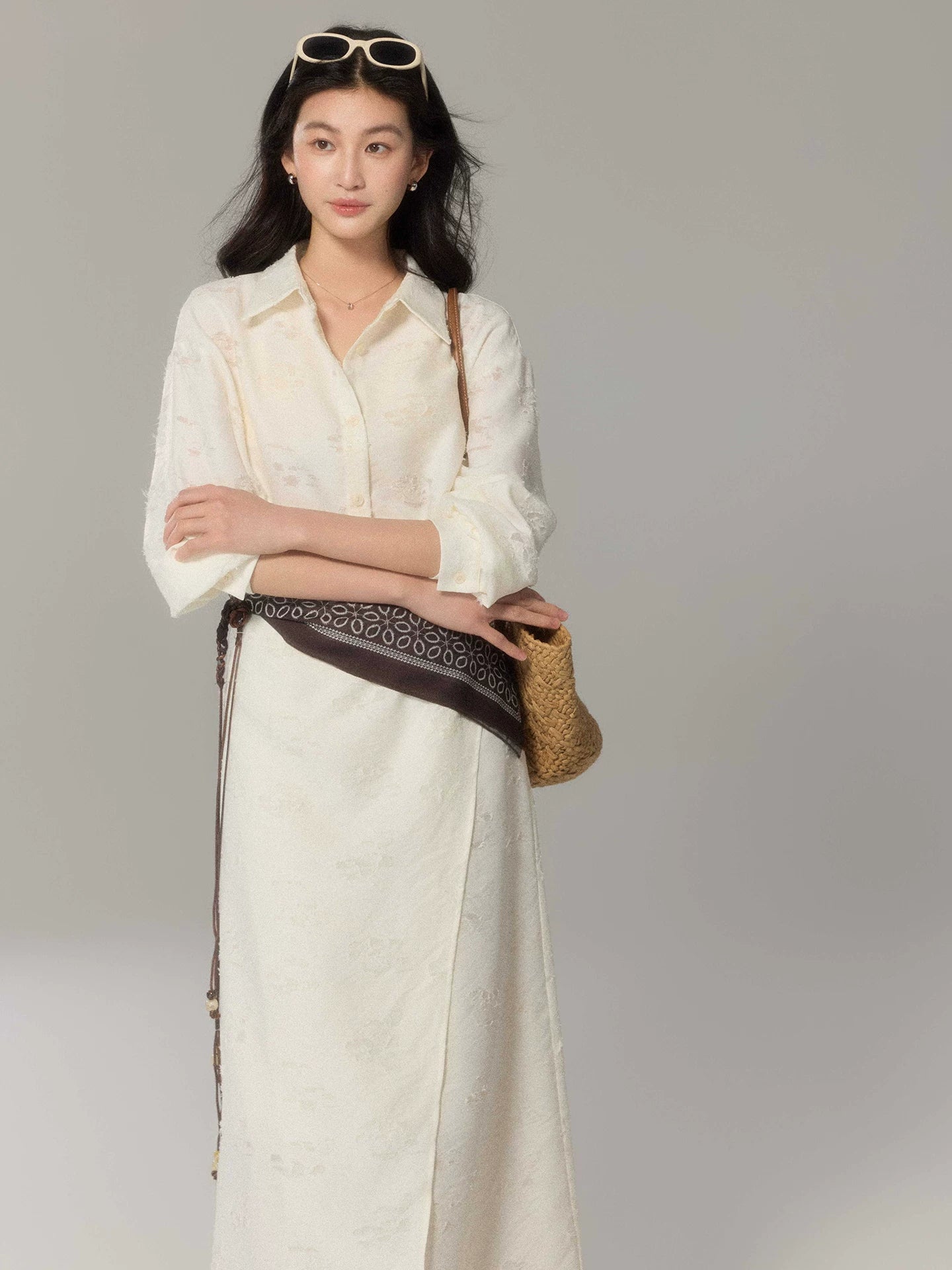 TYANG Textured Commuter Shirt Dress