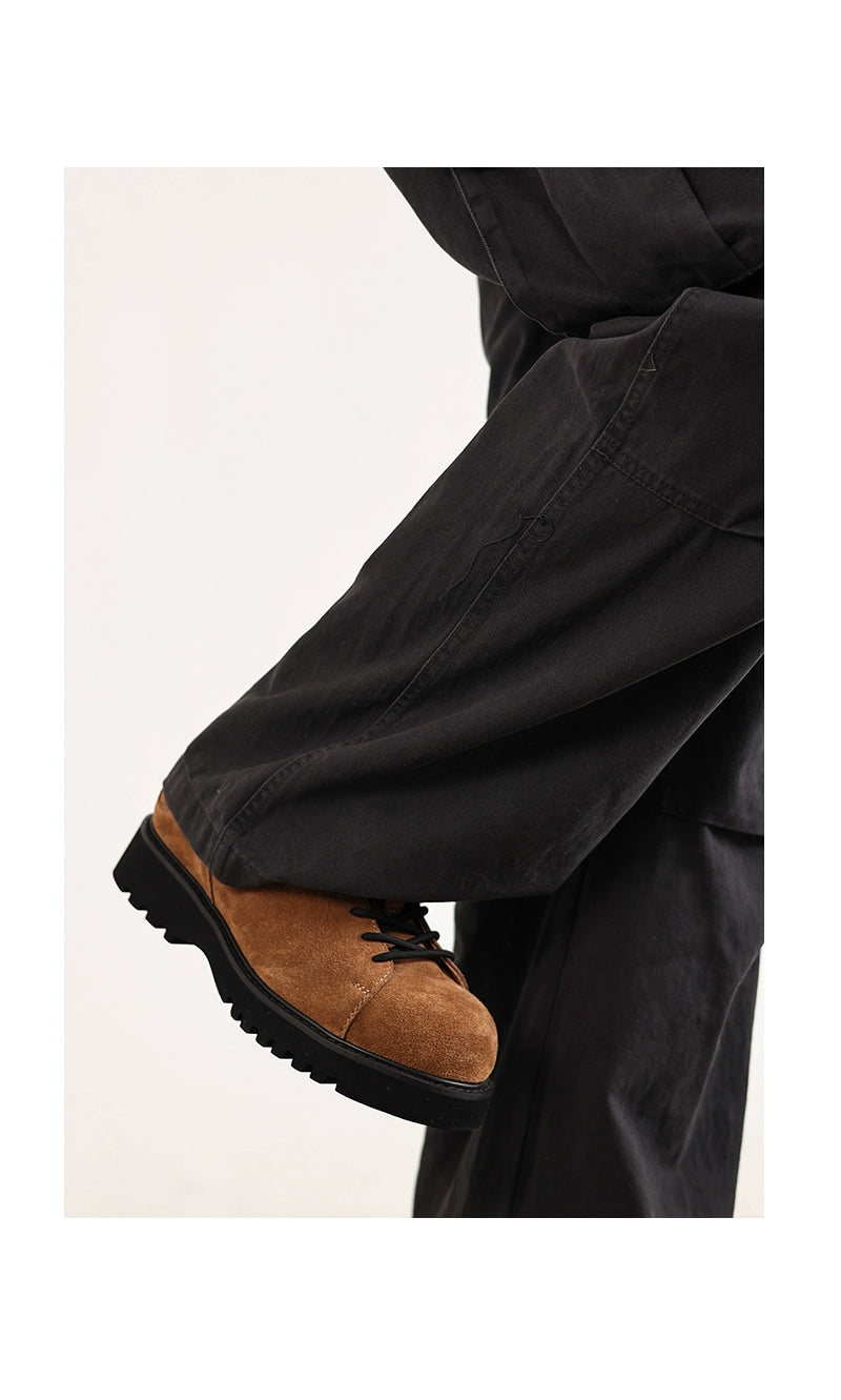 FANGSANHUO Anti-velvet Leather Thick-soled Heightening Low-top Shoes