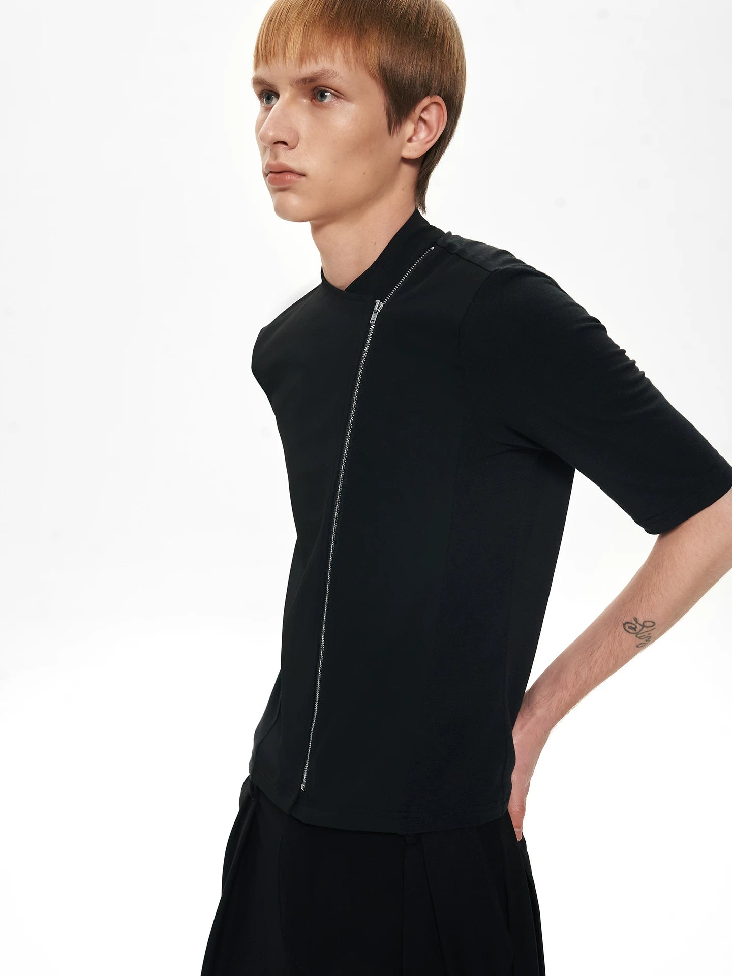 Slight Vogue Splicing Slim Lapel Tee