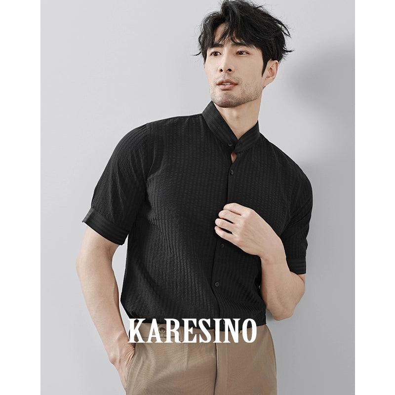 KARESINO Seersucker Striped Shirt