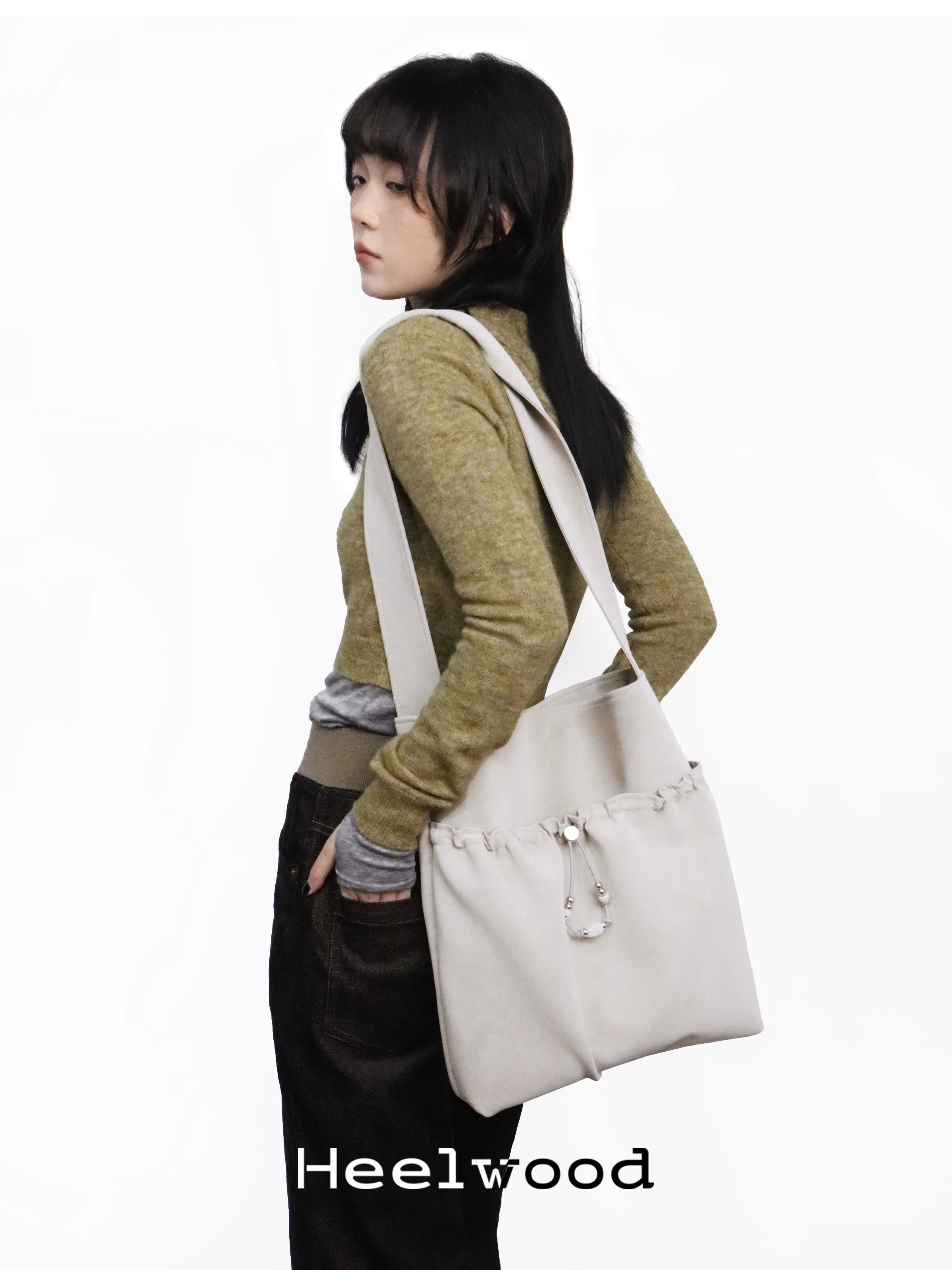 Heelwood Pleated Beaded Shoulder Bag