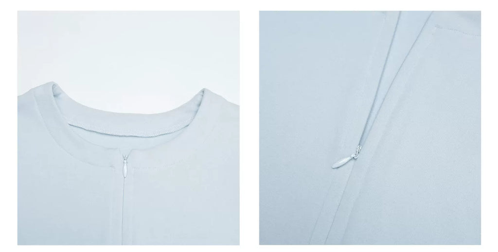 Audwyn Half Zipper V-Neck Slim Sleeve