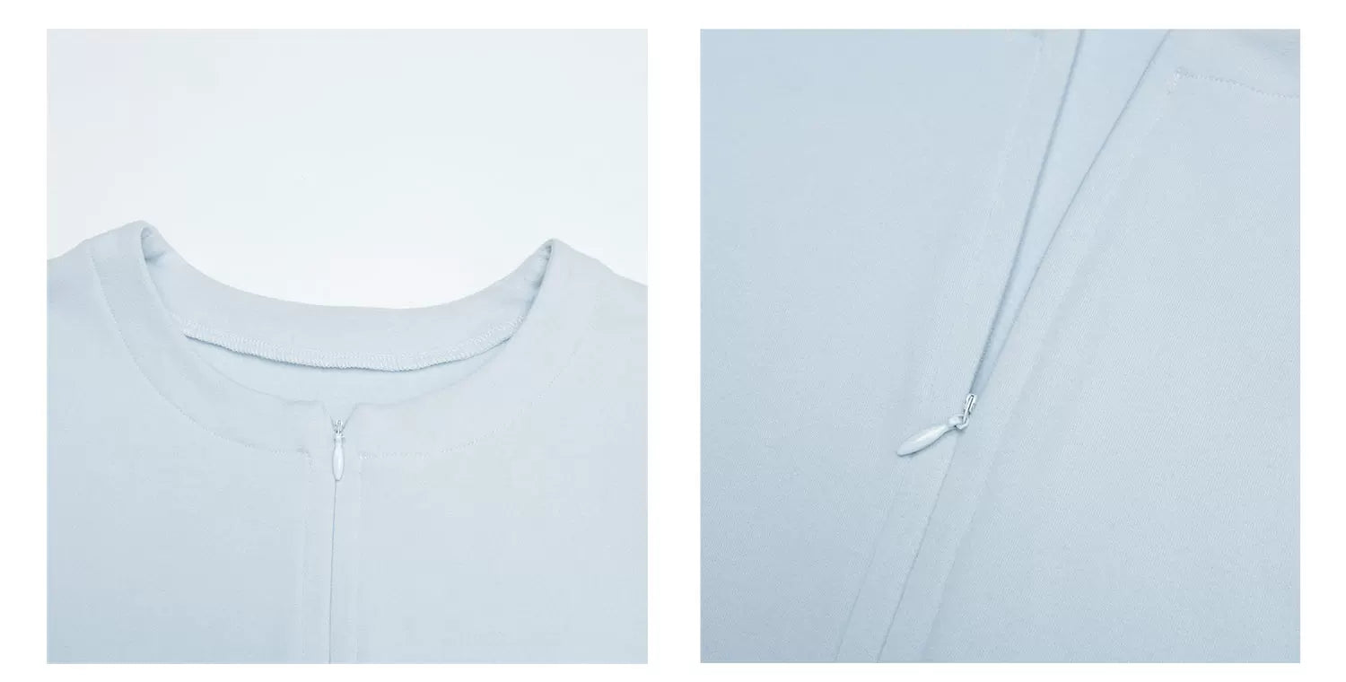 Audwyn Half Zipper V-Neck Slim Sleeve