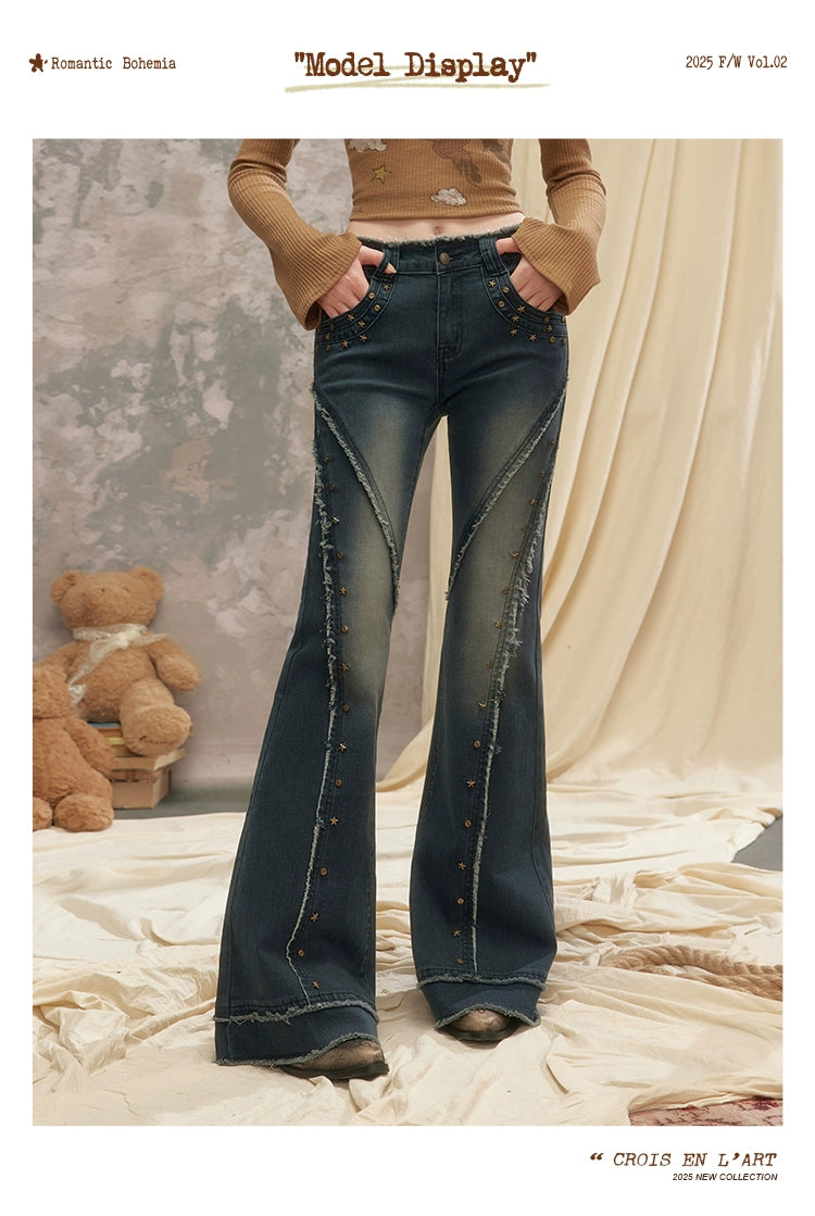 UNIREE Low-rise Slim-fit Vintage Jeans