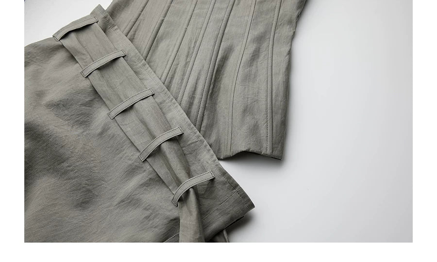 INDULGE Strap Waist Tube Top Drape Long Skirt
