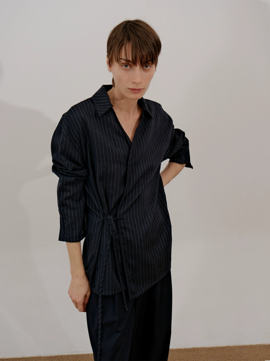 COLN Lazy Strappy Striped Shirt