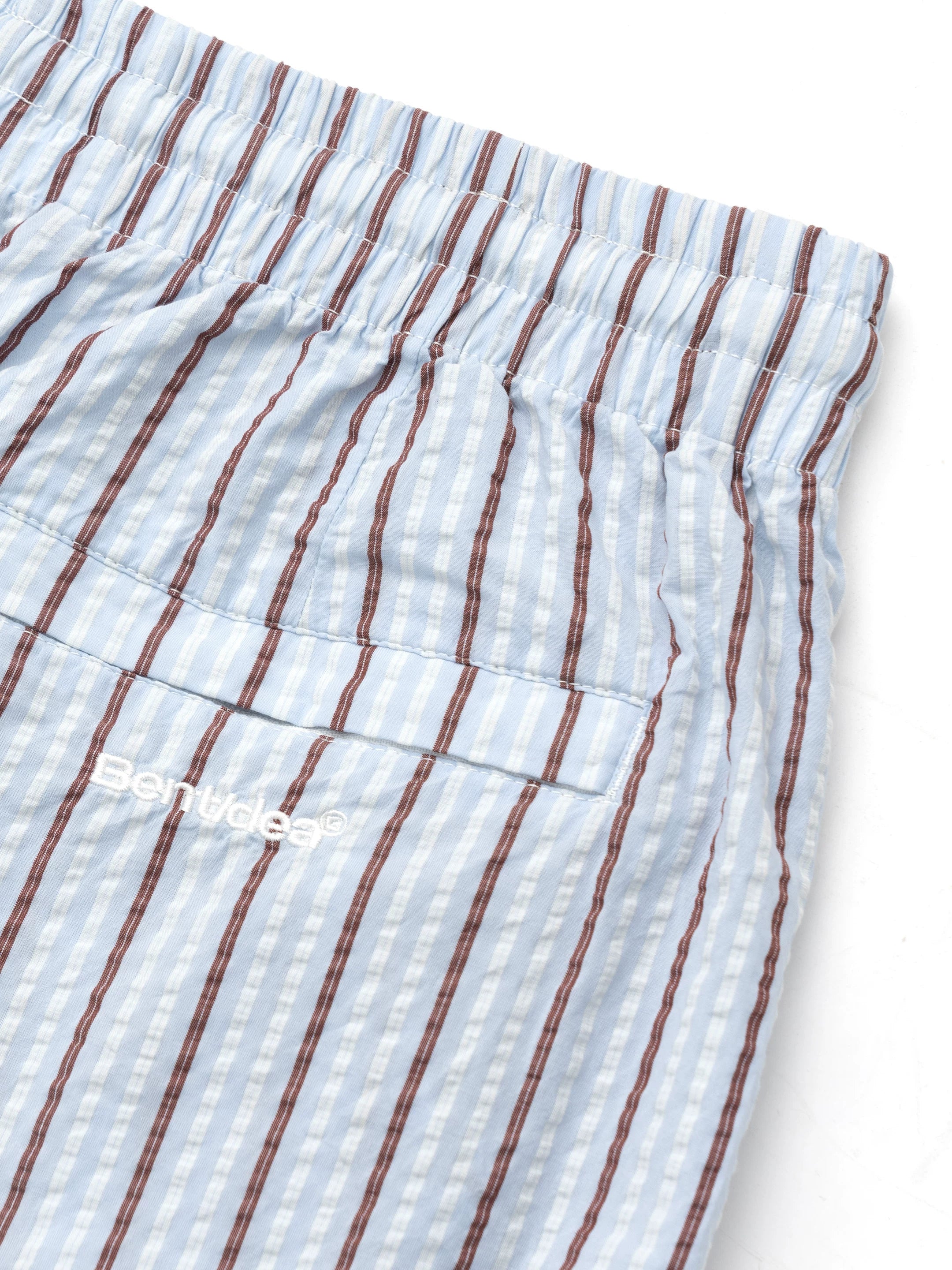 BENT IDEA Embroidered Vertical Striped Loose Casual Drawstring Trousers