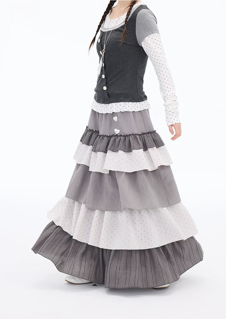 MOMSAYCAN Polka Dot Splicing Dress