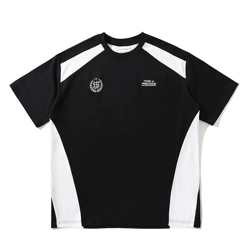 LUSHISI Two-color Splicing Color Matching Quick-drying Tee