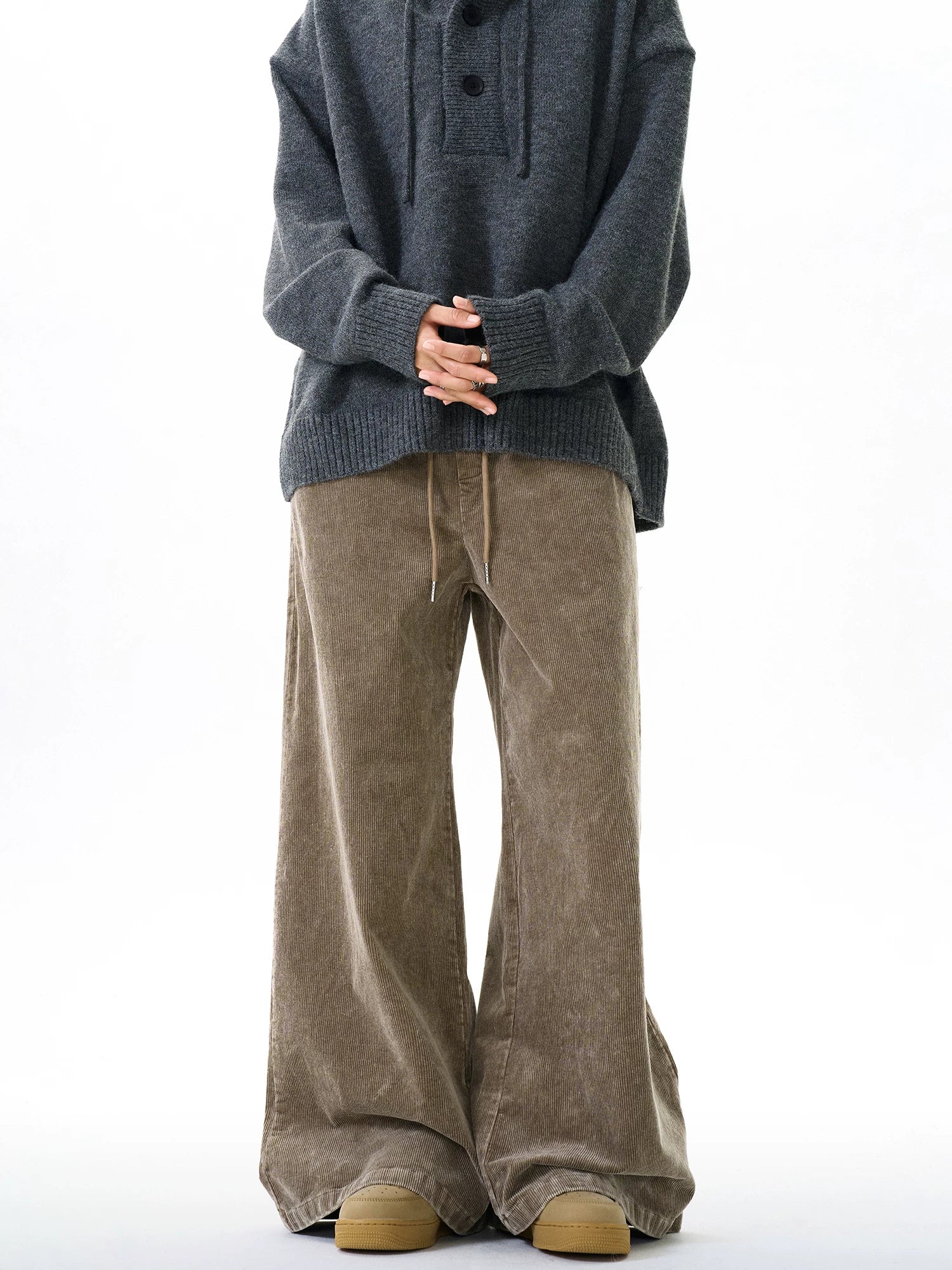 TRUQUEST Retro Distressed Corduroy Overalls