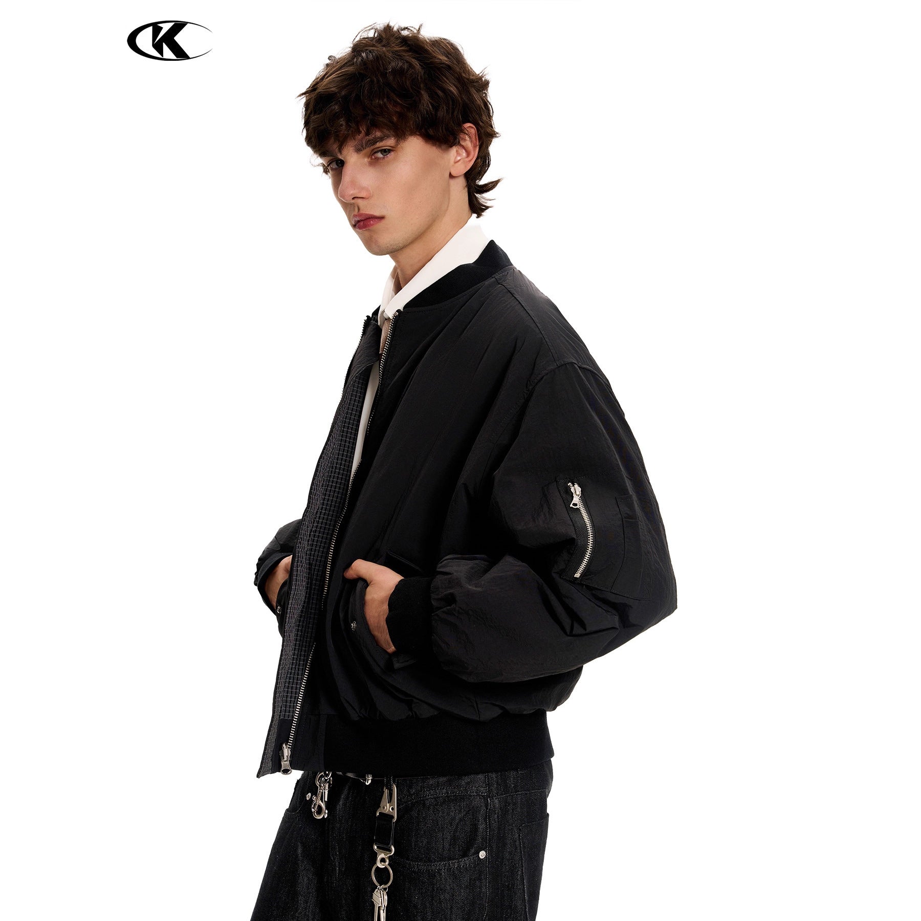 11KN Simple Plaid Loose Retro Casual Jacket