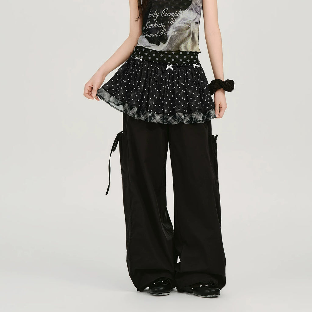 Girlyhalo Vintage Patchwork Star Checkered Skirt
