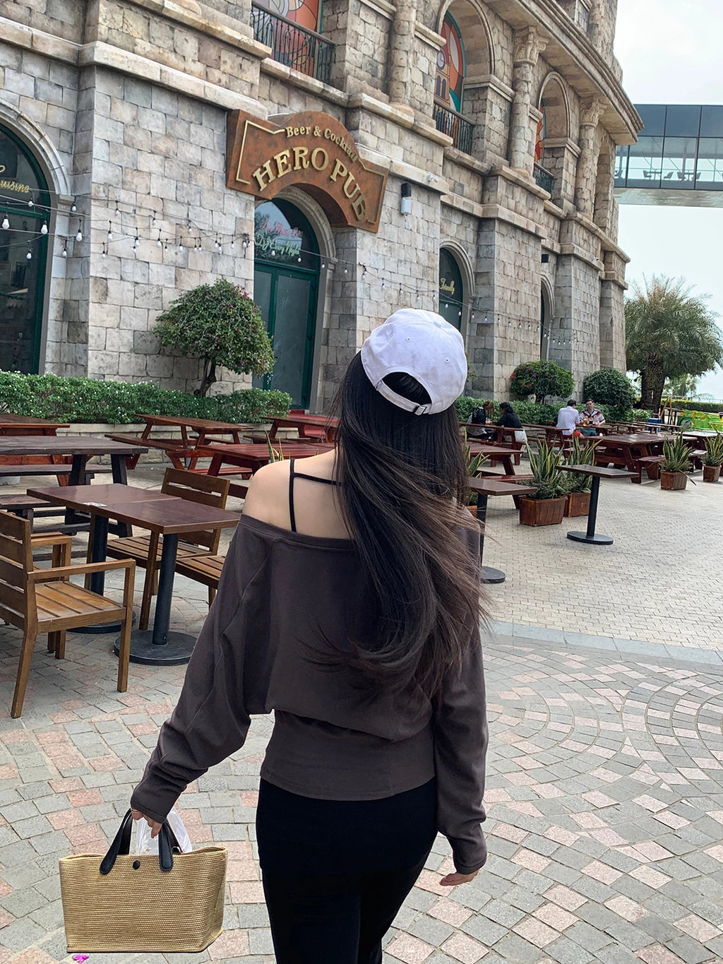 Pusumede Lazy Long Sleeve Blouse Suspender Pants Set