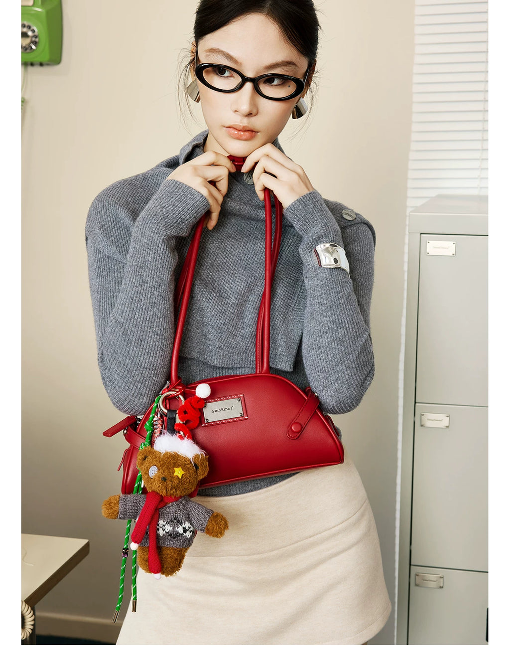 SmoSmos Original Design Bowling Leather Bag