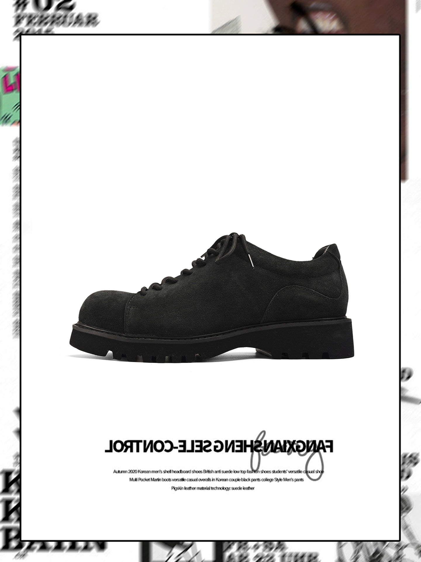 FANGSANHUO Anti-suede Thick-soled Vintage Cargo Round-toe Shoes