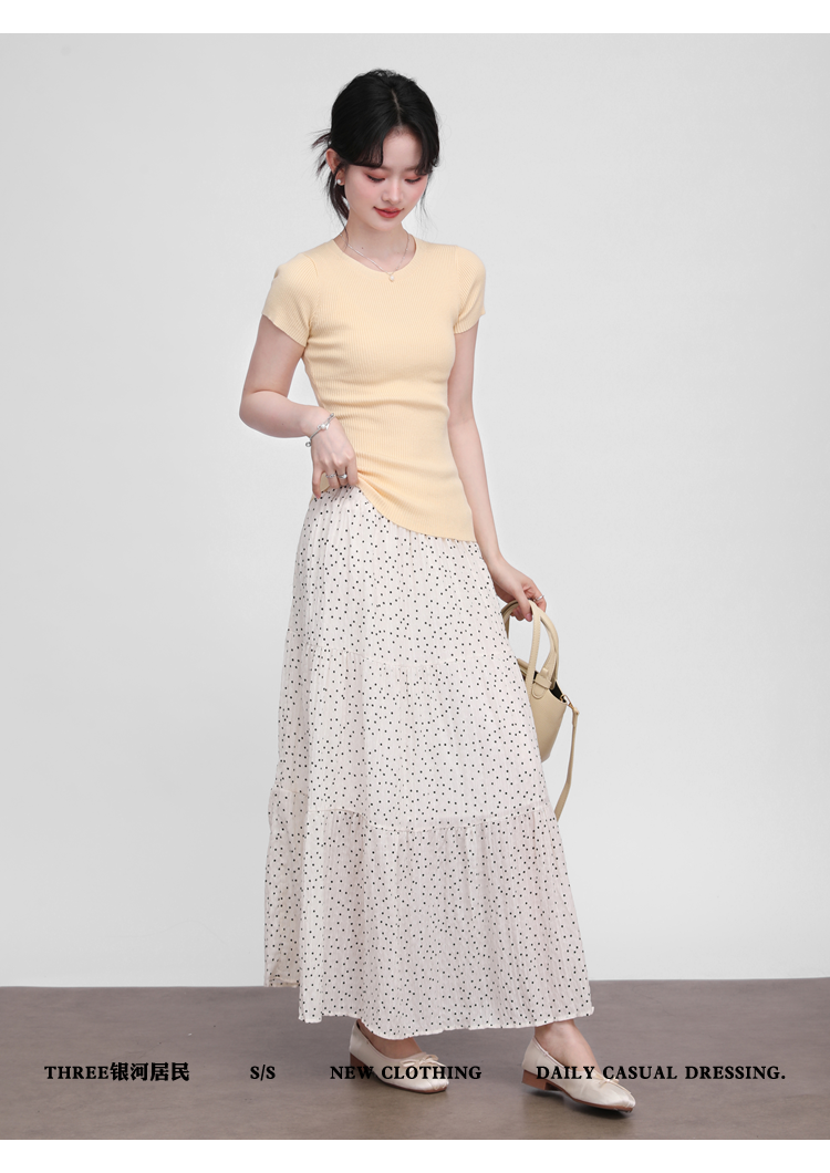 Three High Waist Polka Dot Skirts