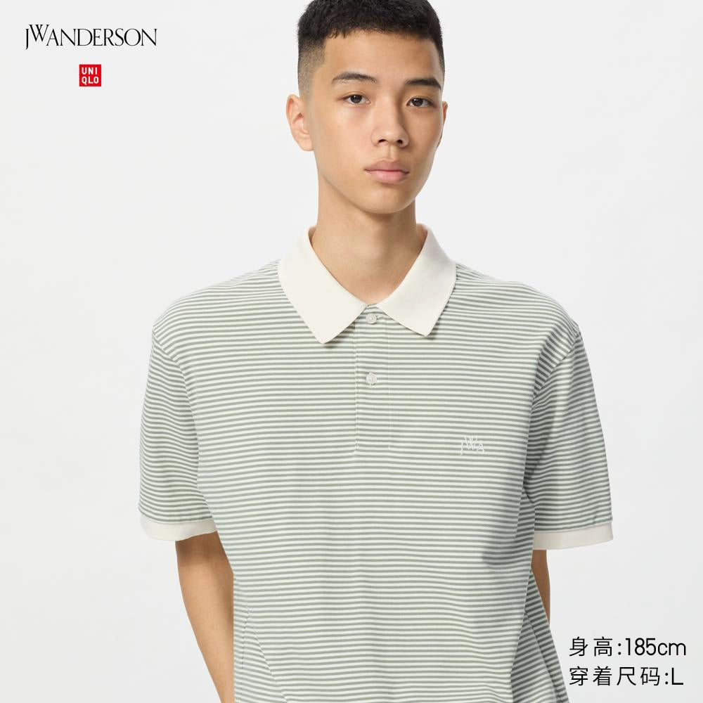Uniqlo x JW men's and women's fast-drying POLO shirt short-sleeved striped T-shirt casual 25 new 477678