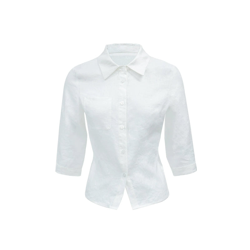 Audwyn Waist Slim Lapel Top