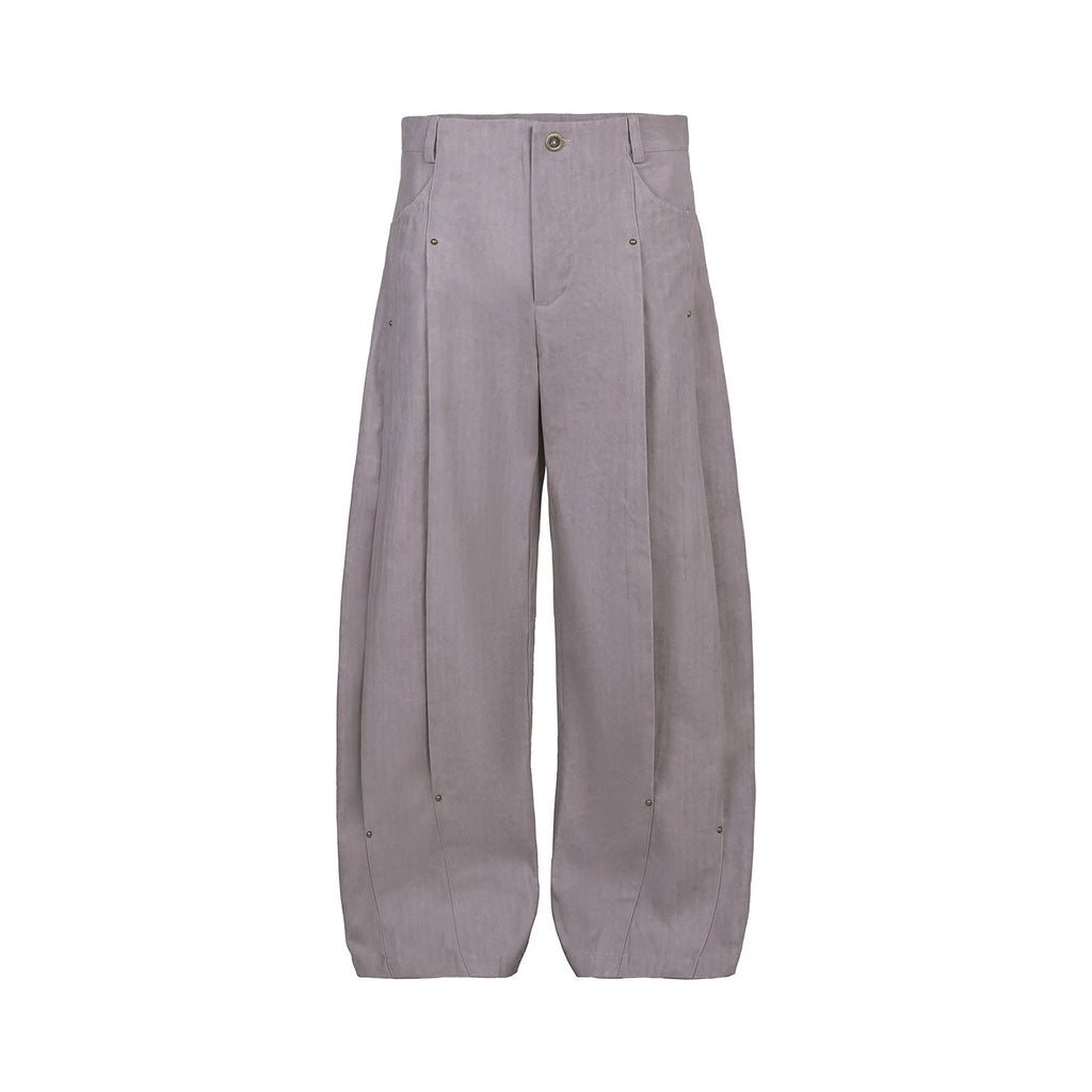 TZ Killer Pleated Rivet Scimitar Wide Leg Pants