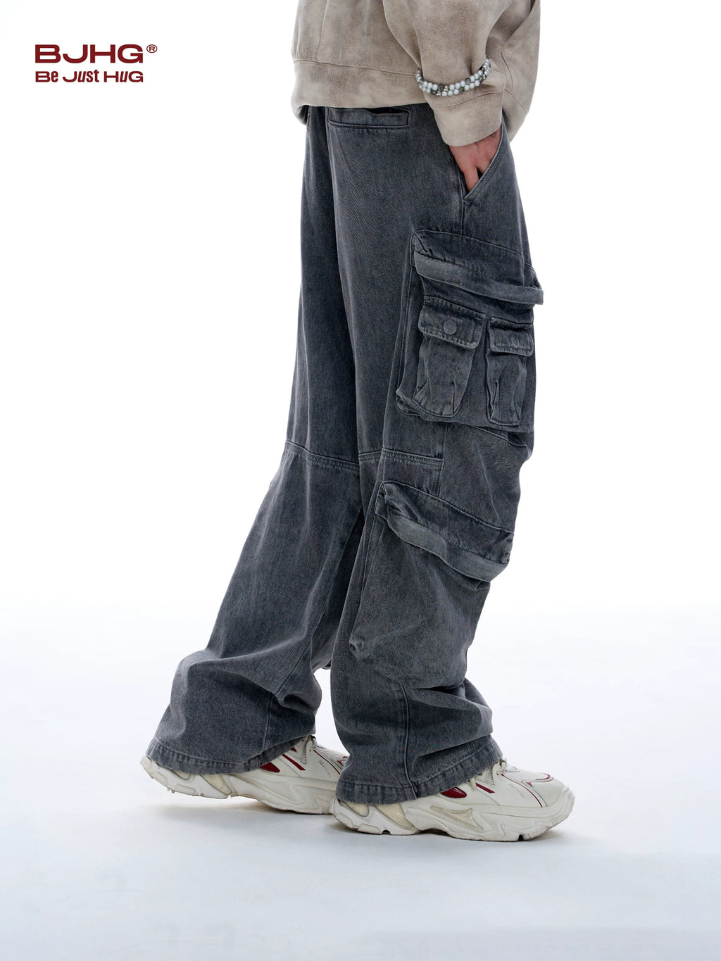 BJHG Retro Cow Loose Denim Overalls