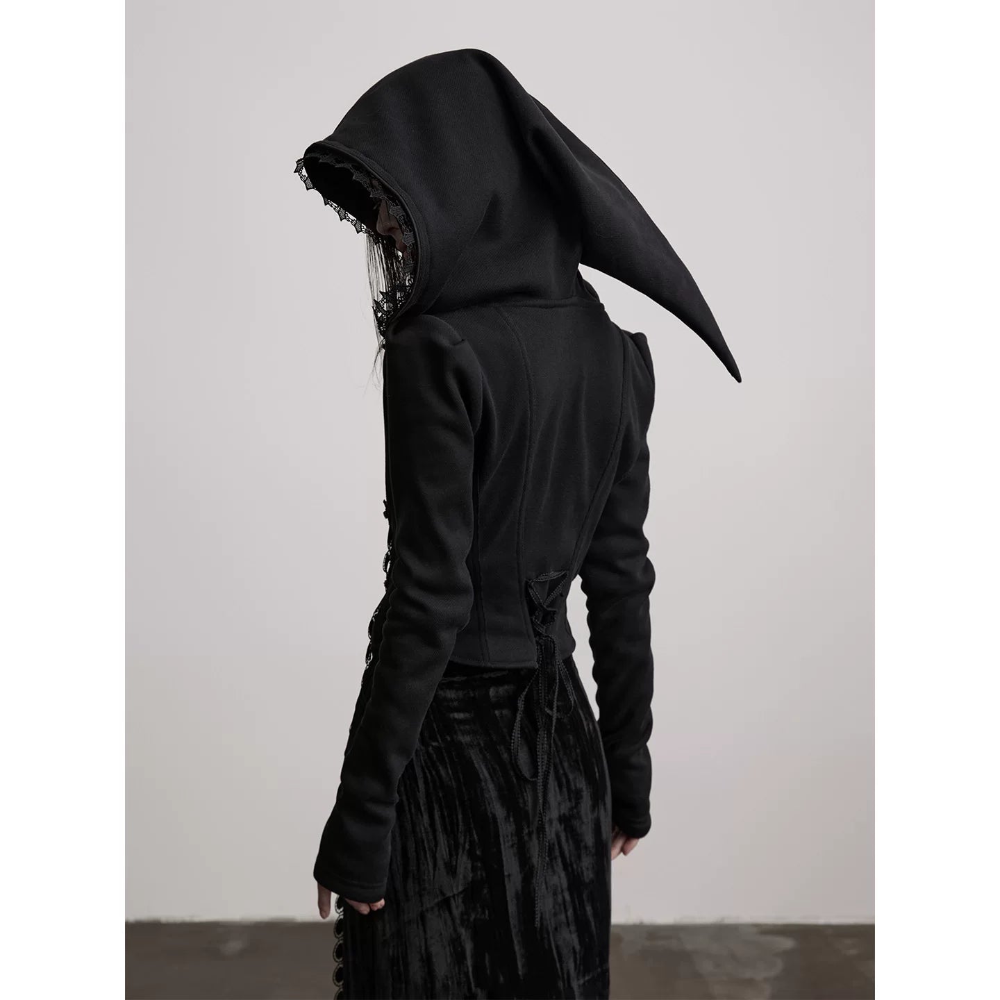 INDULGE Streamer Zipper Fleece Hooded Slim Jacket