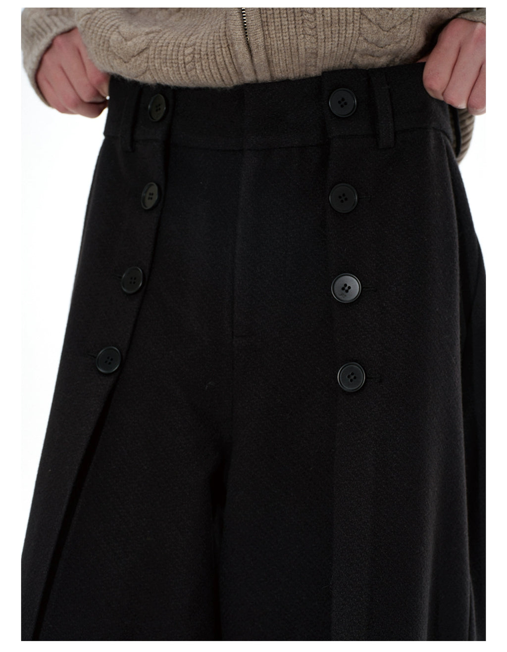 JCAESAR BUTTON Wool PANTS