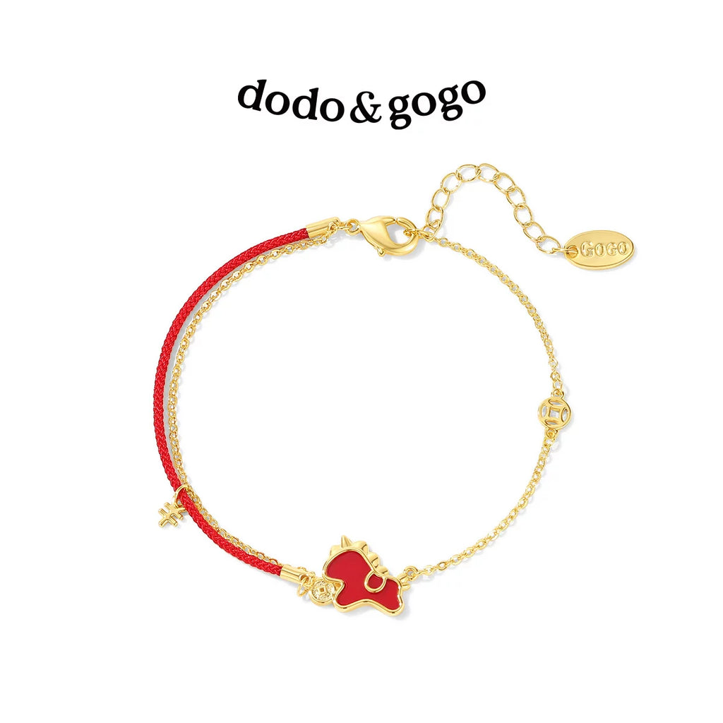 DODOGOGO Has Money Immediately, Necklace, Red Pony Pendant.