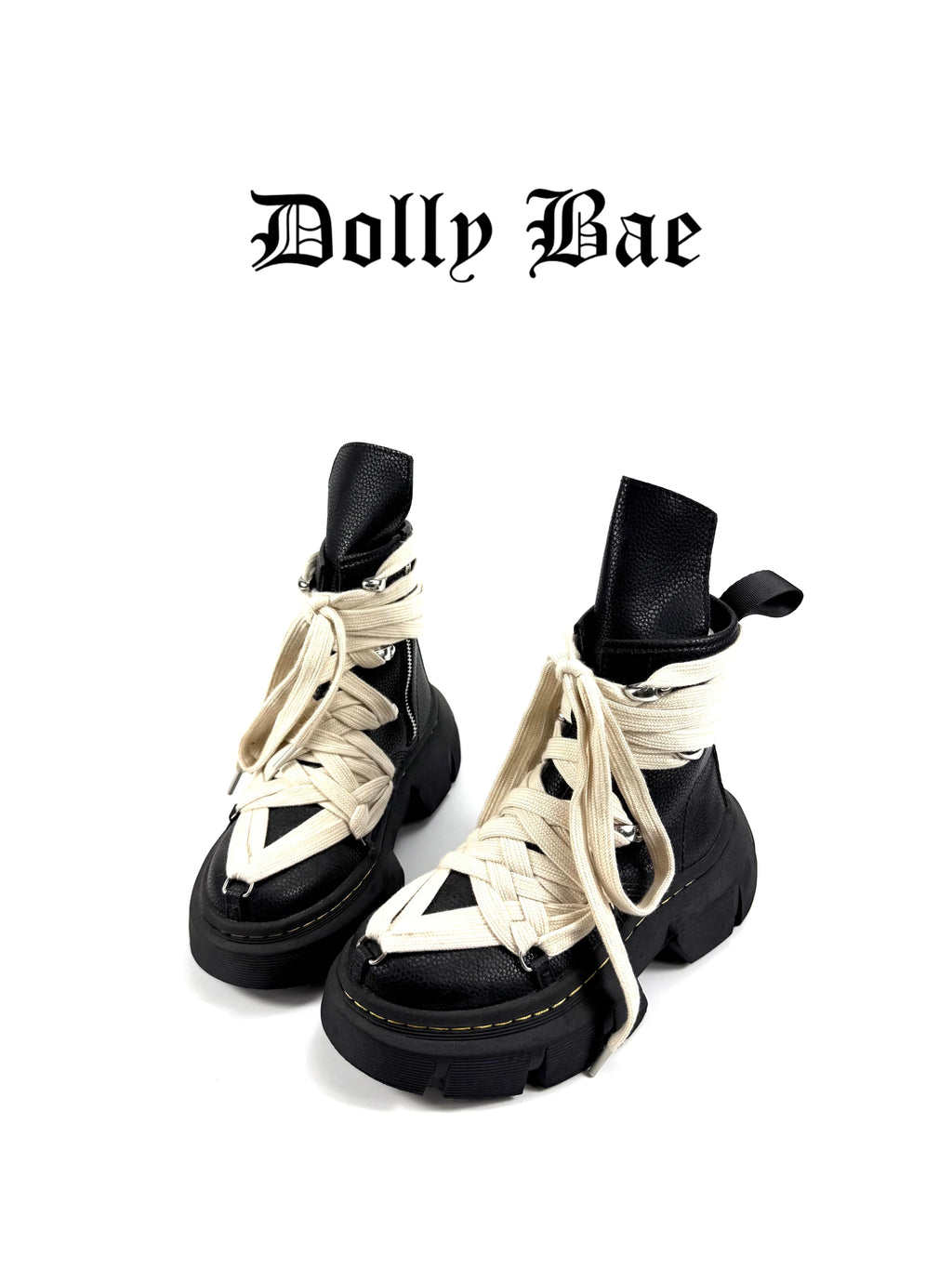 Dollybae Platform Wrap Laces Martin Boots