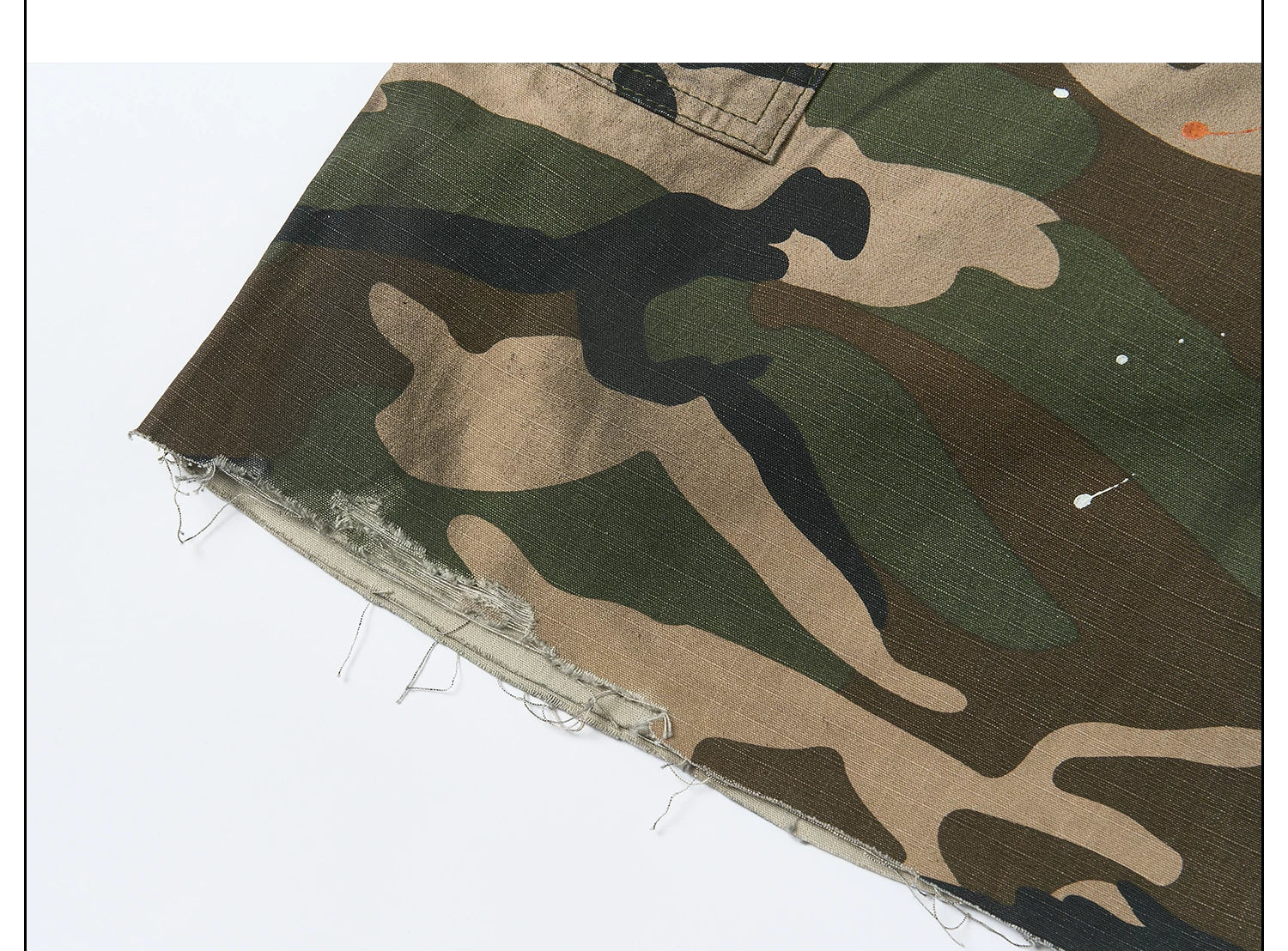 SAXGENWON Ink Splashing Camouflage Loose Tooling Shorts