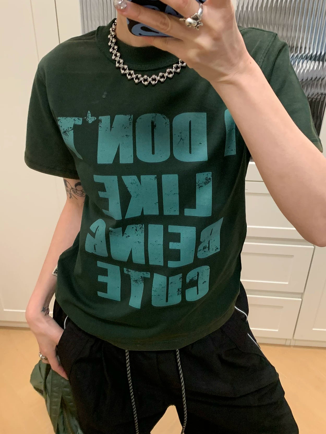 MMBBT Letter Print Round Neck Tee