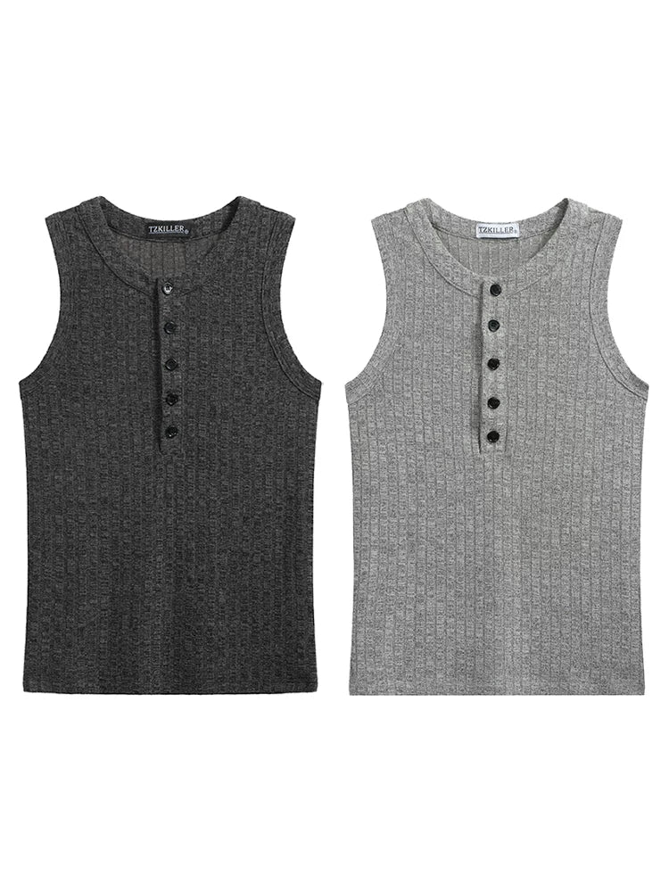 TZ Killer Button Henry Slim Fit Versatile Vest